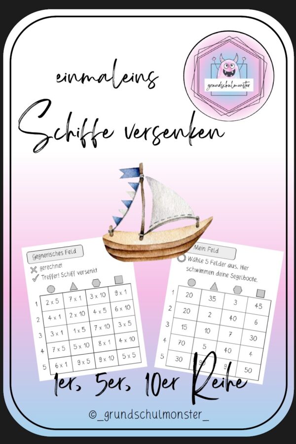Einmaleins_Schiffe_versenken Kleines Einmaleins - Schiffe versenken