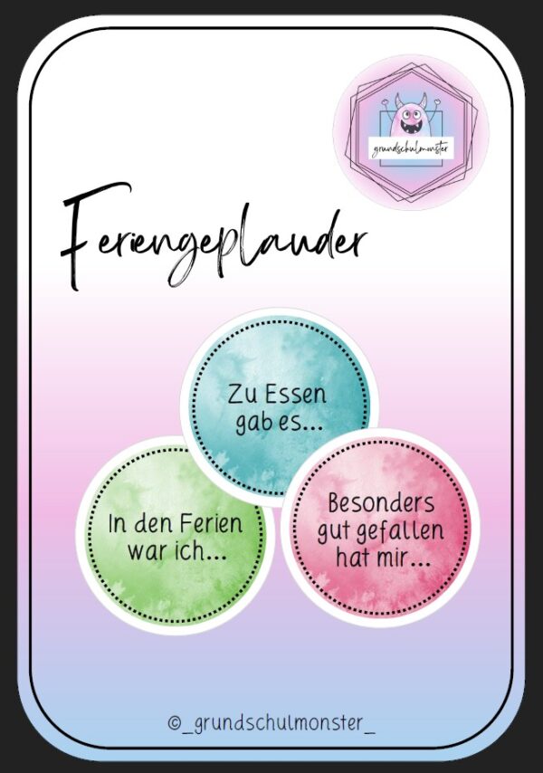 Feriengeplauder Feriengeplauder in der Grundschule