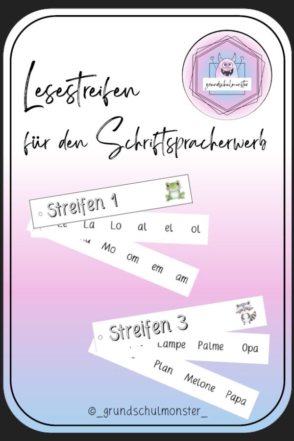 Lesestreifen Lesestreifen für den Schriftpracherwerb