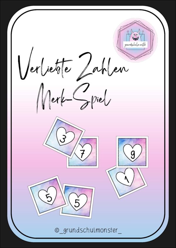 Verliebte Zahlen - Merk-Spiel