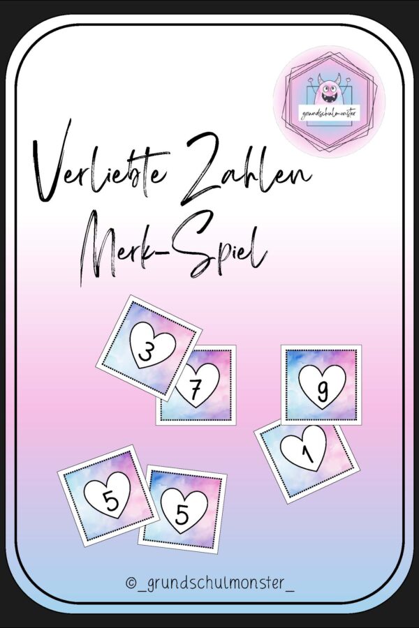 Verliebte Zahlen - Merk-Spiel