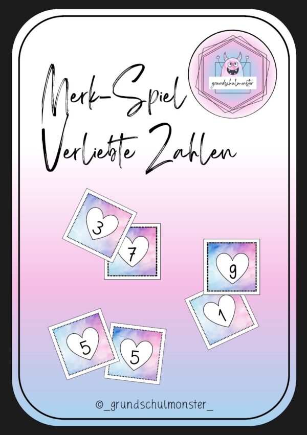 Merk-Spiel - Verliebte Zahlen