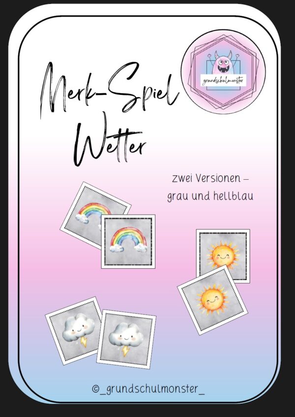 Merkspiel_Wetter Merk-Spiel - Wetter