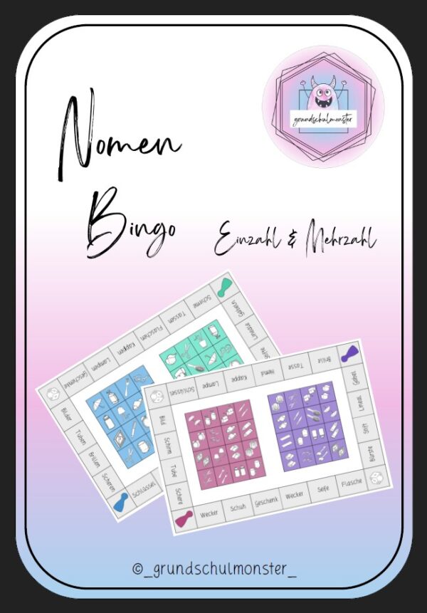 Nomen_Bingo Nomen - Bingo - Einzahl & Mehrzahl