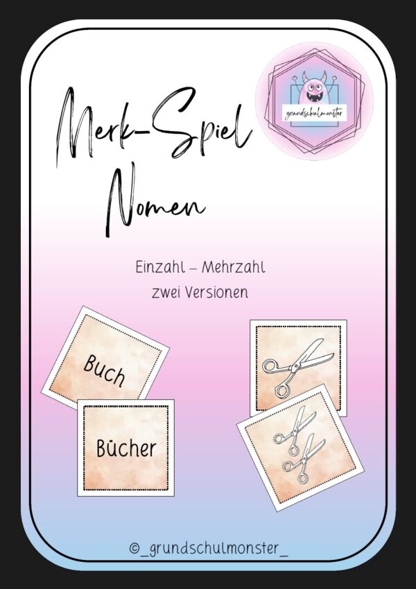 Nomen Merkspiel - Einzahl & Mehrzahl