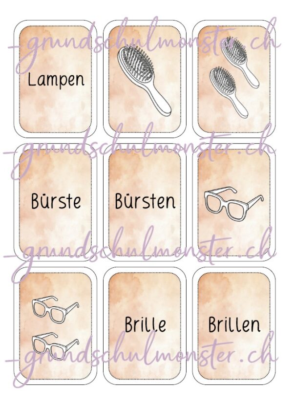 Nomen Quartett - Einzahl & Mehrzahl