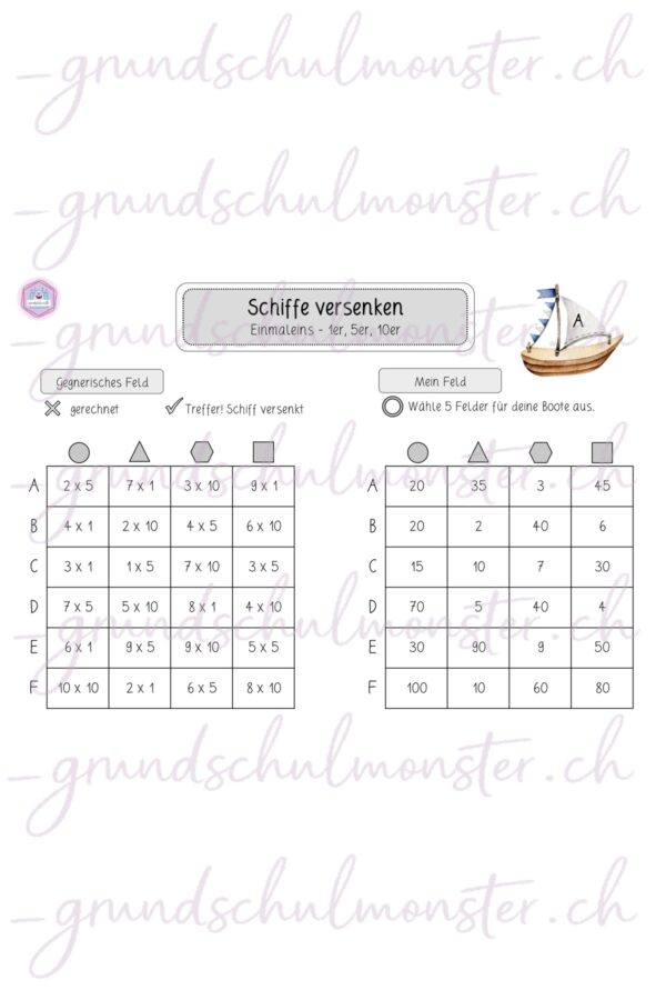 Schiffe versenken_1x1_seite_4_web Kleines Einmaleins - Schiffe versenken