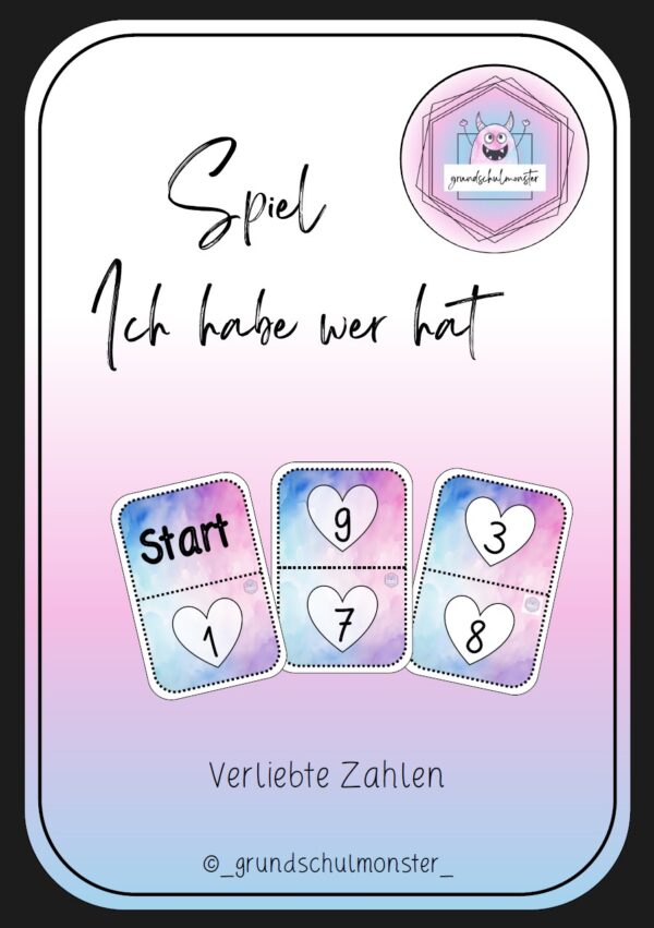 Spiel Verliebte Zahlen - Ich habe, wer hat