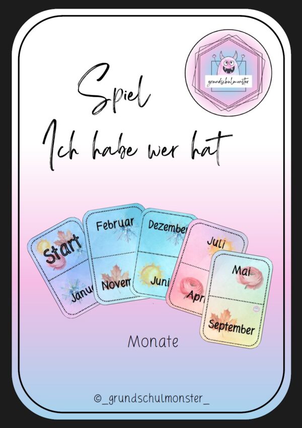 Spiel_Ichhabewerhat_Monate Spiel - Ich habe, wer hat - Monate