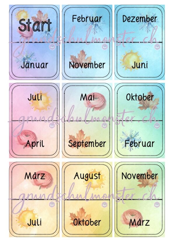 Spiel_Ichhabewerhat_Monate_1 Spiel - Ich habe, wer hat - Monate