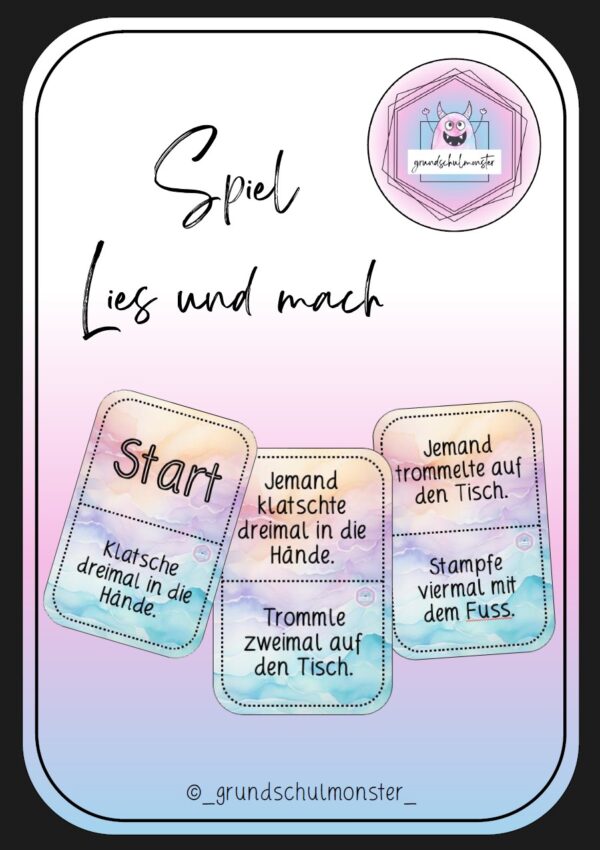 Spiel_Liesundmach_Teil1 Bewegungsspiel "Lies und mach"