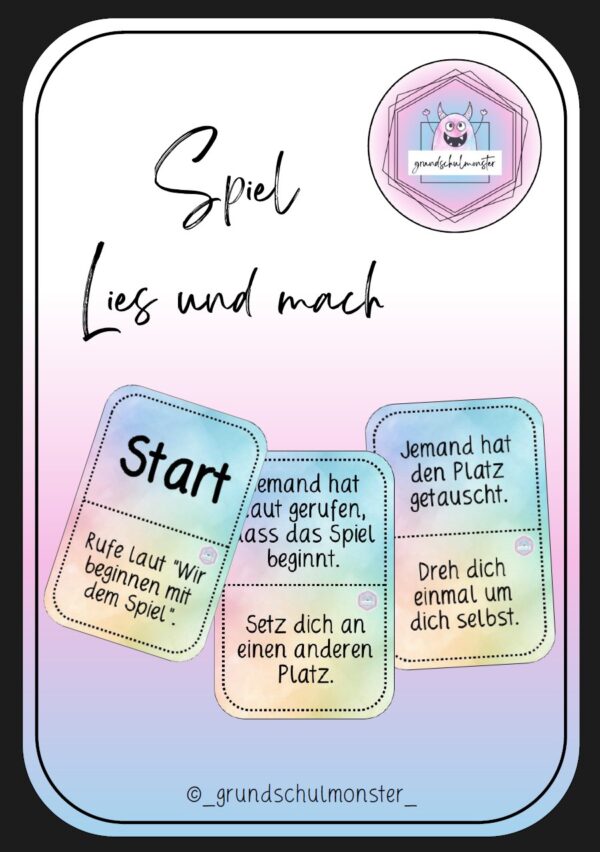 Spiel_Liesundmach_Teil2 Bewegungsspiel "Lies und mach" 2