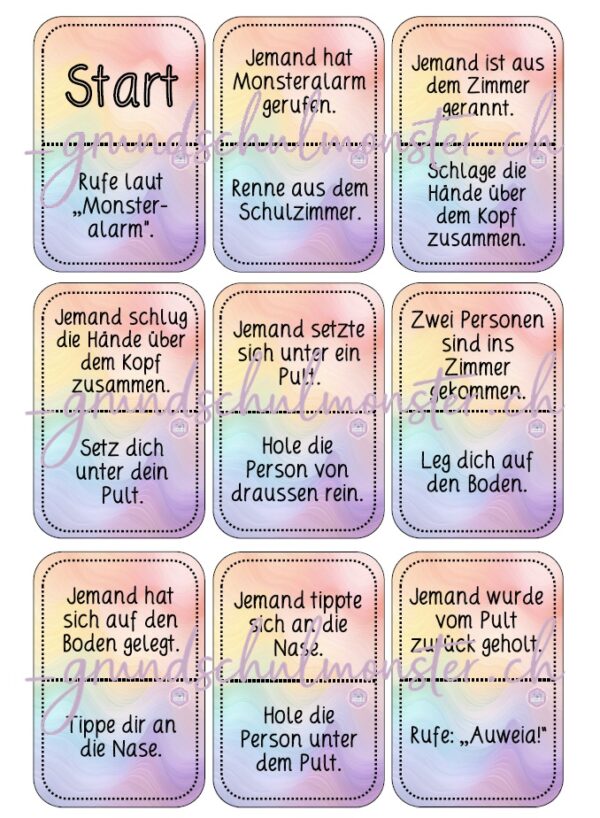 Bewegungsspiel "Lies und mach" 3