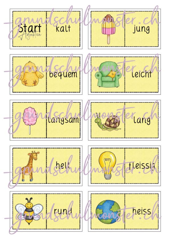 Adjektive_Domino_1 Adjektive - Domino