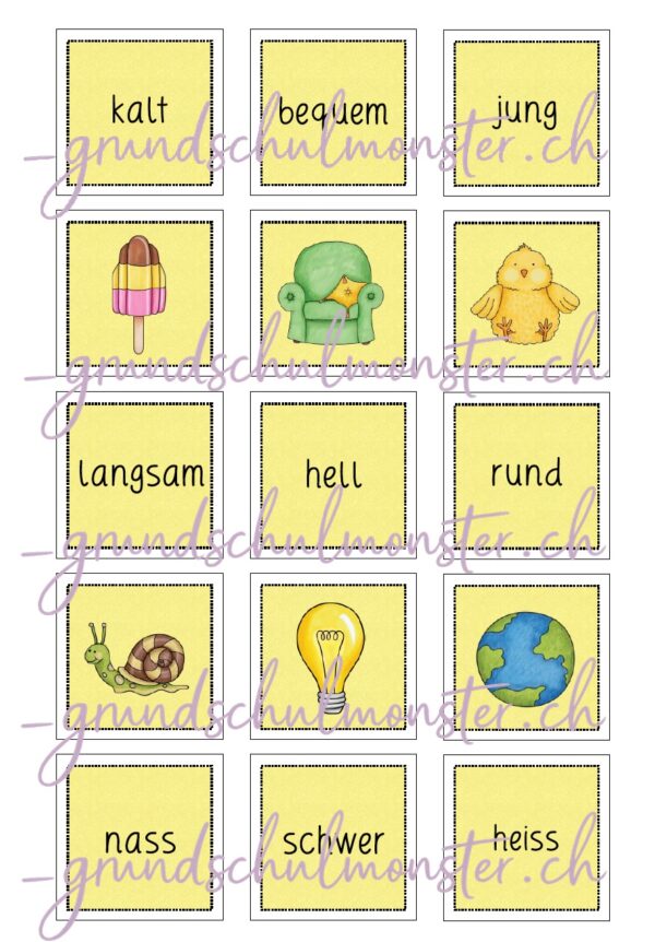 Adjektive - Merkspiel