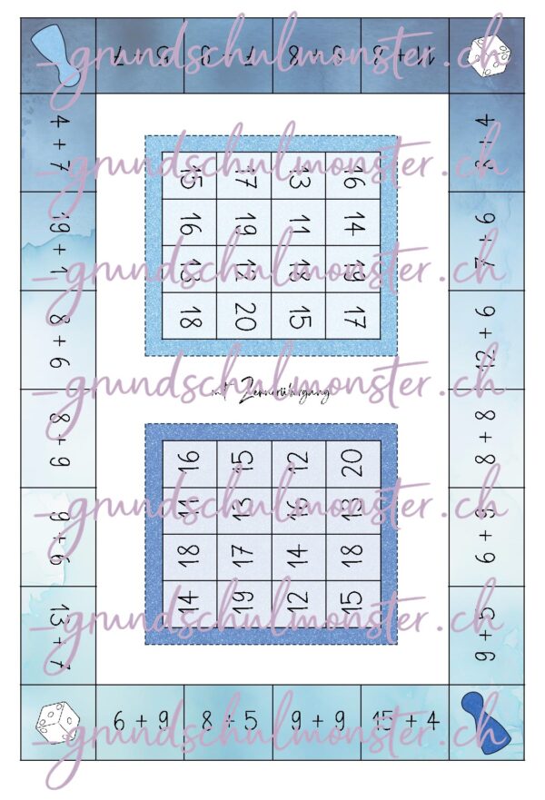 Addition Zahlenraum 20 - Bingo