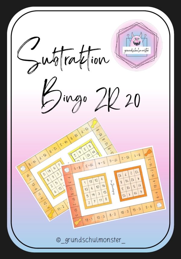 Subtraktion Zahlenraum 20 - Bingo