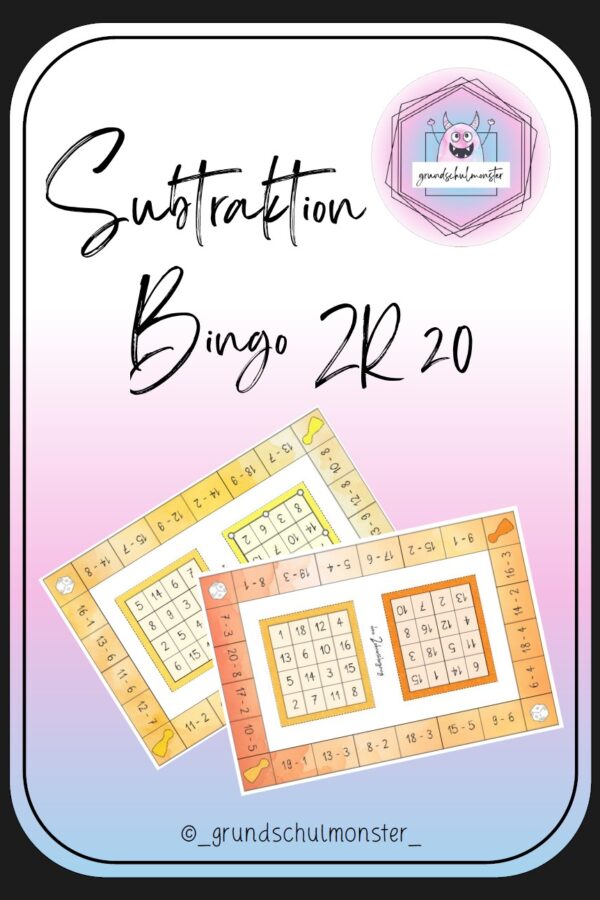 Subtraktion Zahlenraum 20 - Bingo