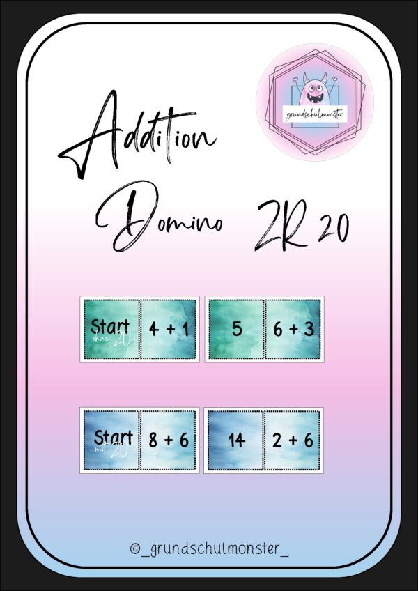 Addition Zahlenraum 20 - Domino