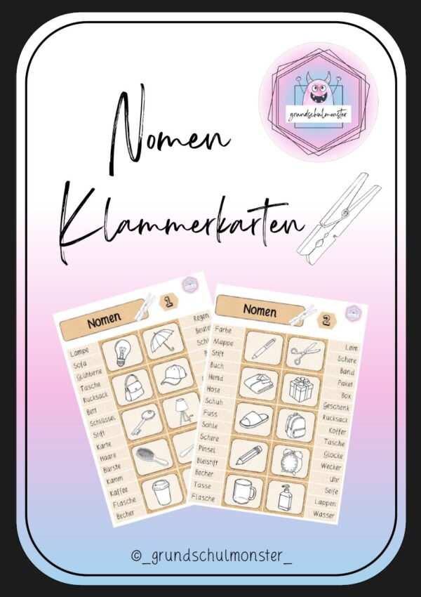 Nomen_Klammerkarten Nomen - Klammerkarten