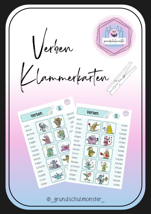 Verben - Klammerkarten