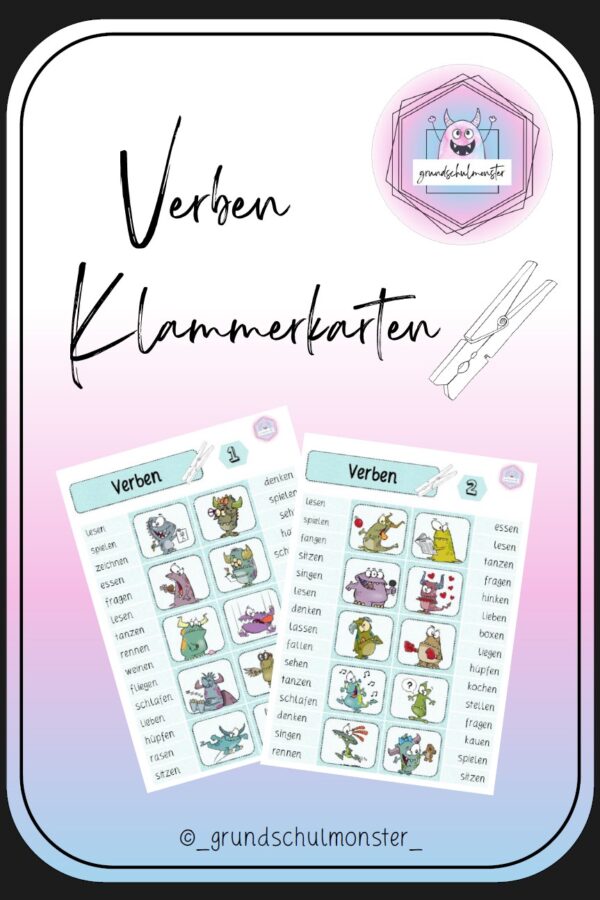 Verben - Klammerkarten