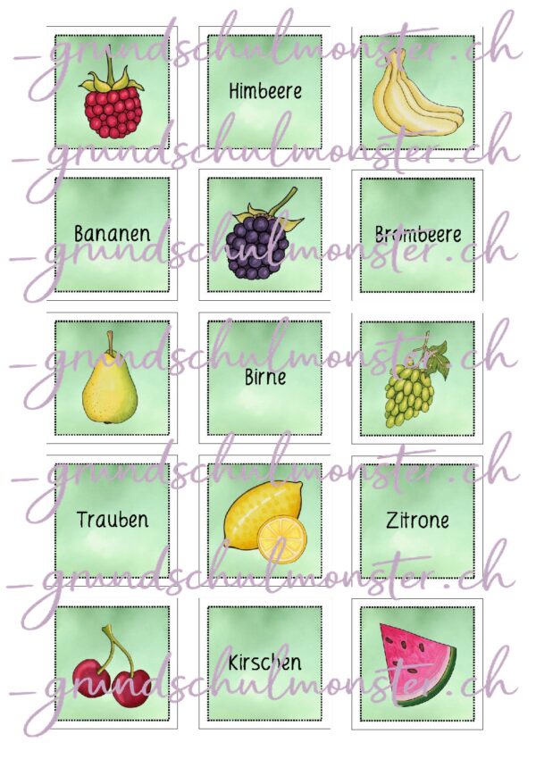 Ernährung - Merk-Spiel