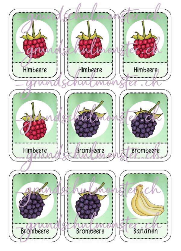 Ernährung - Früchte Quartett
