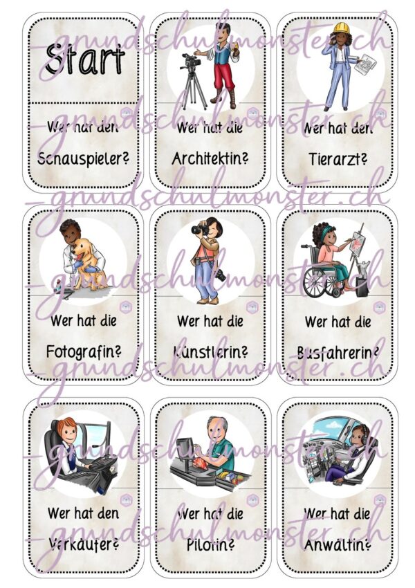 Berufe - Spiel "Ich habe, wer hat"