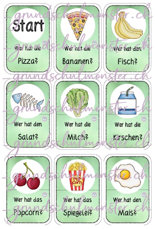 Ernährung - Spiel "Ich habe, wer hat"