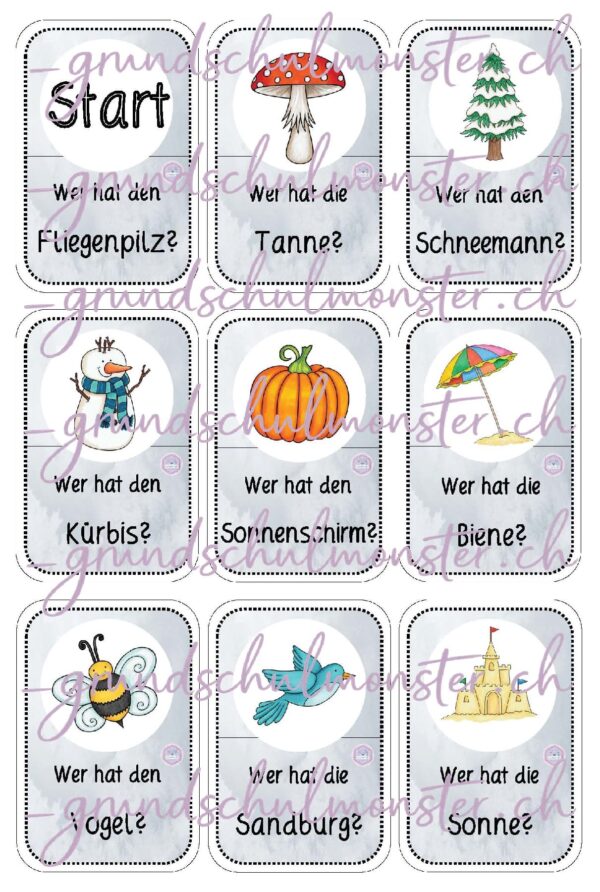 Jahreszeiten - Spiel "Ich habe, wer hat"