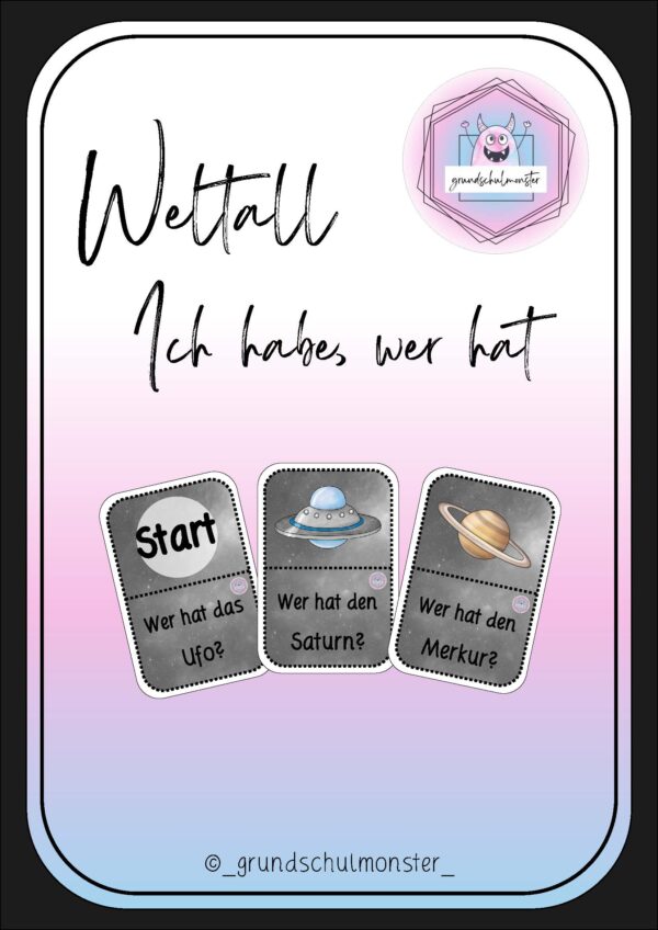 Weltall - Spiel "Ich habe, wer hat"