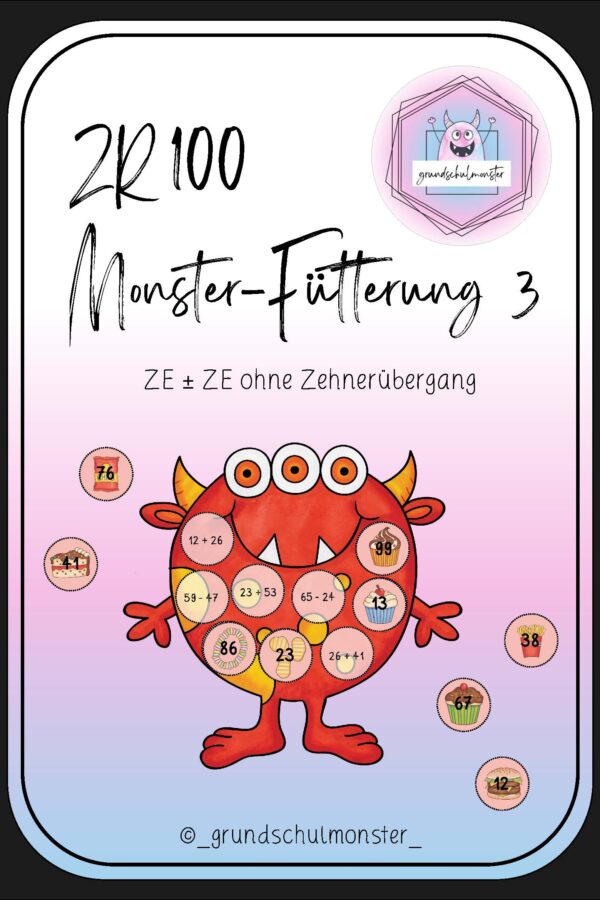 Monsterfütterung ZE±ZE o.ZÜ - Zahlenraum 100