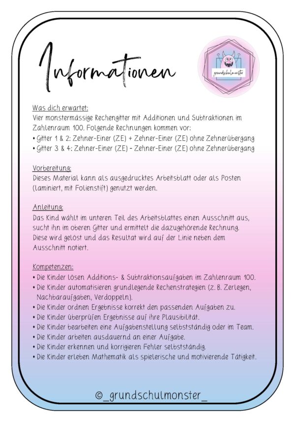 Rechengitter - ZE±ZE o. ZÜ