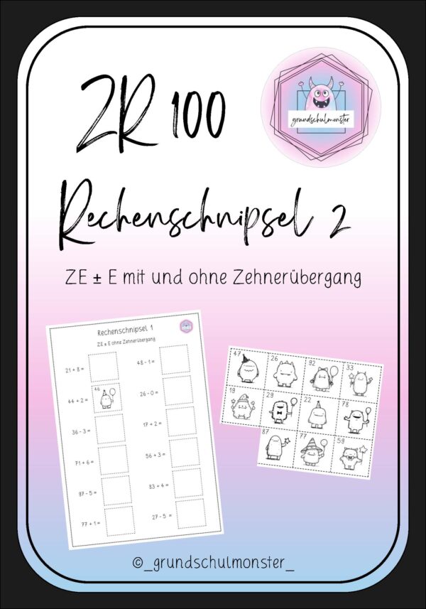 Rechenschnipsel 2 - ZE ± E