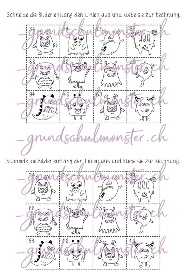 Rechenschnipsel 3 - ZE ± ZE o. ZÜ.