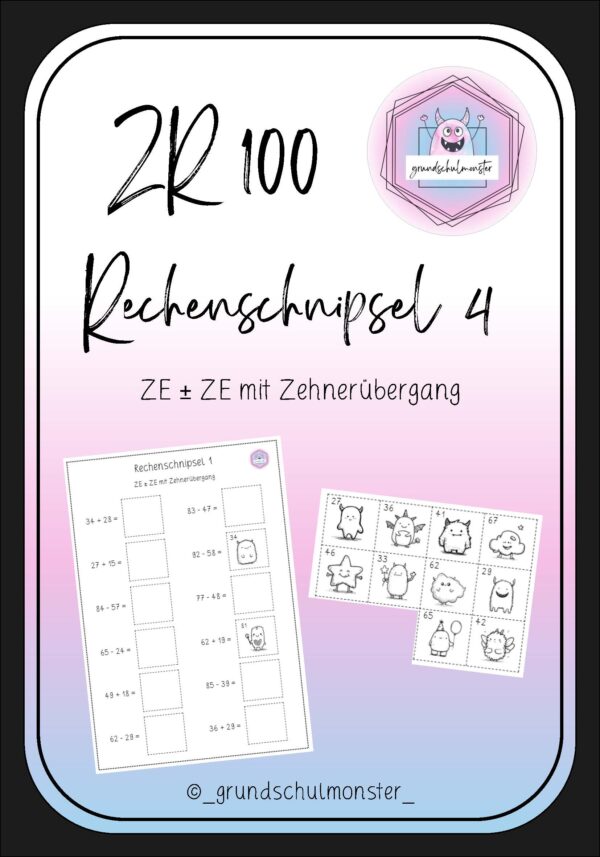 Rechenschnipsel_ZR100_4_Seite_01 Rechenschnipsel 4 - ZE ± ZE m. ZÜ.