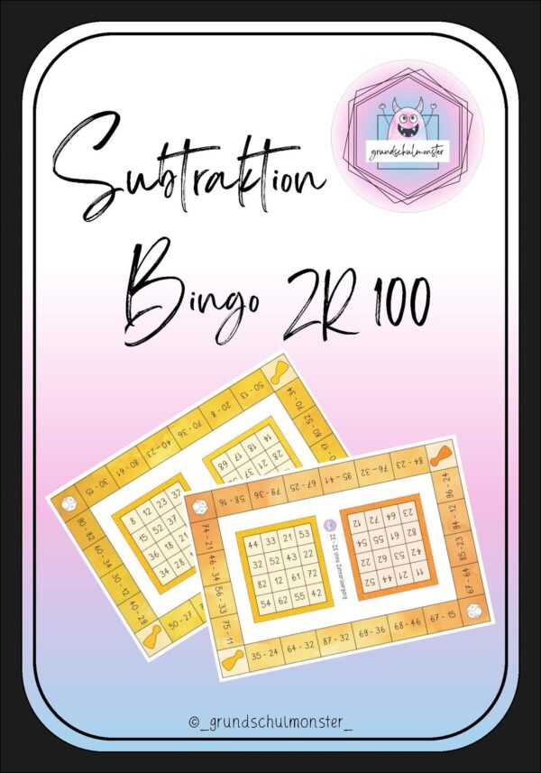 Subtraktion Zahlenraum 100 - Bingo