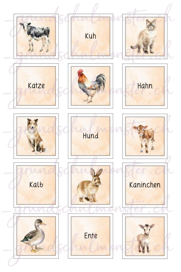 Bauernhoftiere - Merkspiel