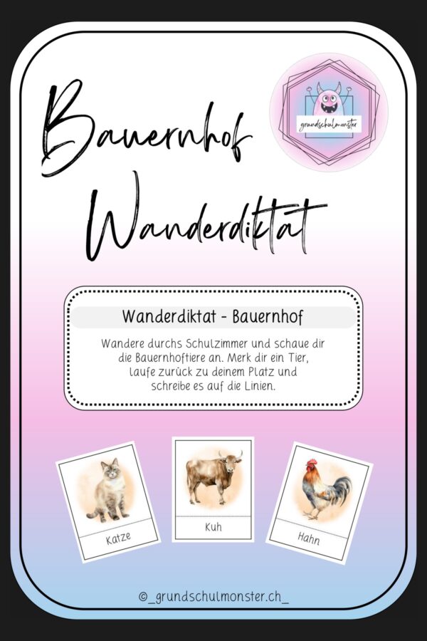 Bauernhoftiere - Wanderdiktat