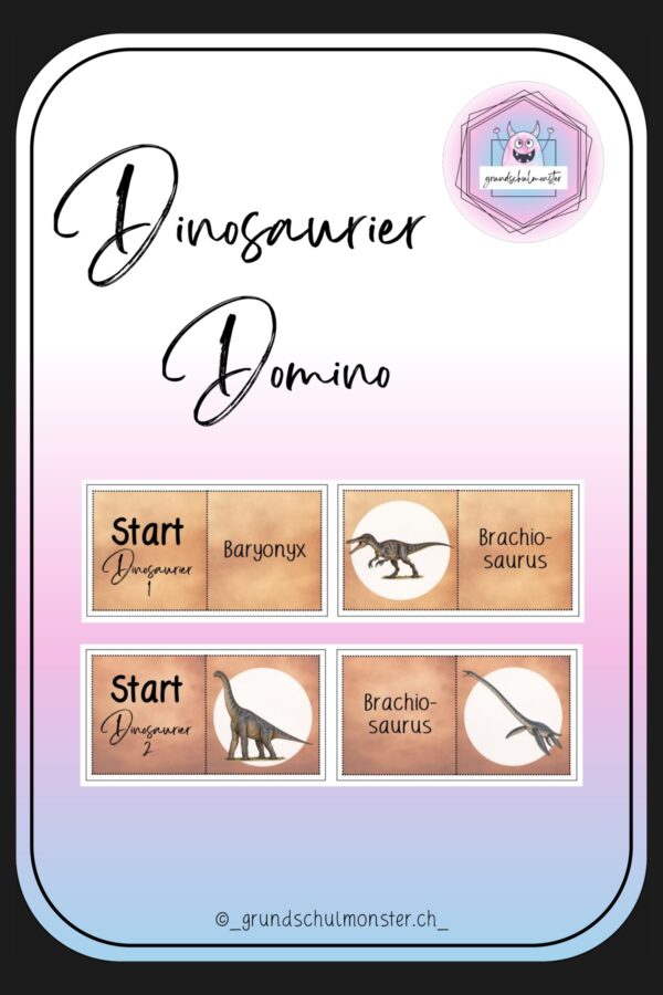 Domino_Dinosaurier_seite_1_web Materialpaket Dinosaurier, Flugsaurier & Meeresreptilien
