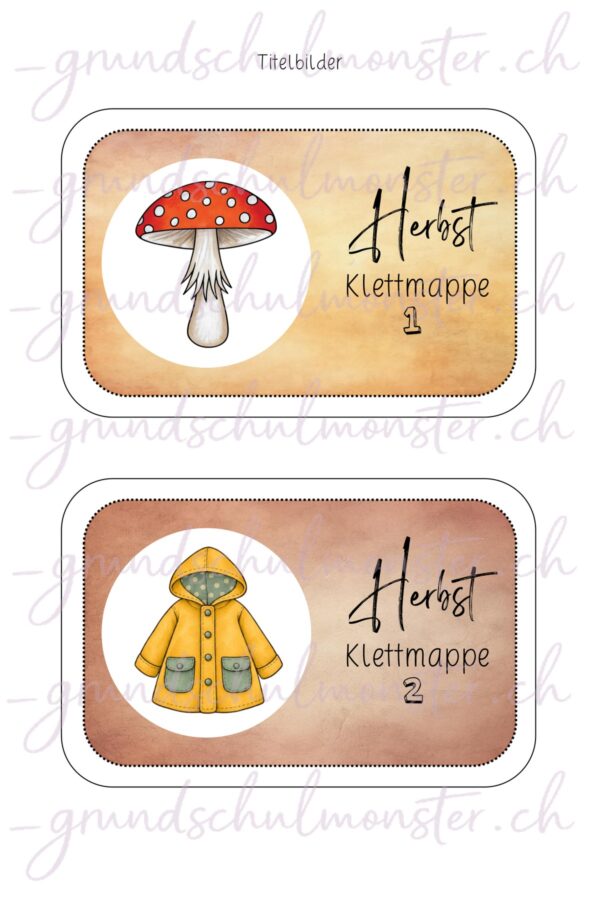 Herbstliche Klettmappen 1. & 2. Klasse
