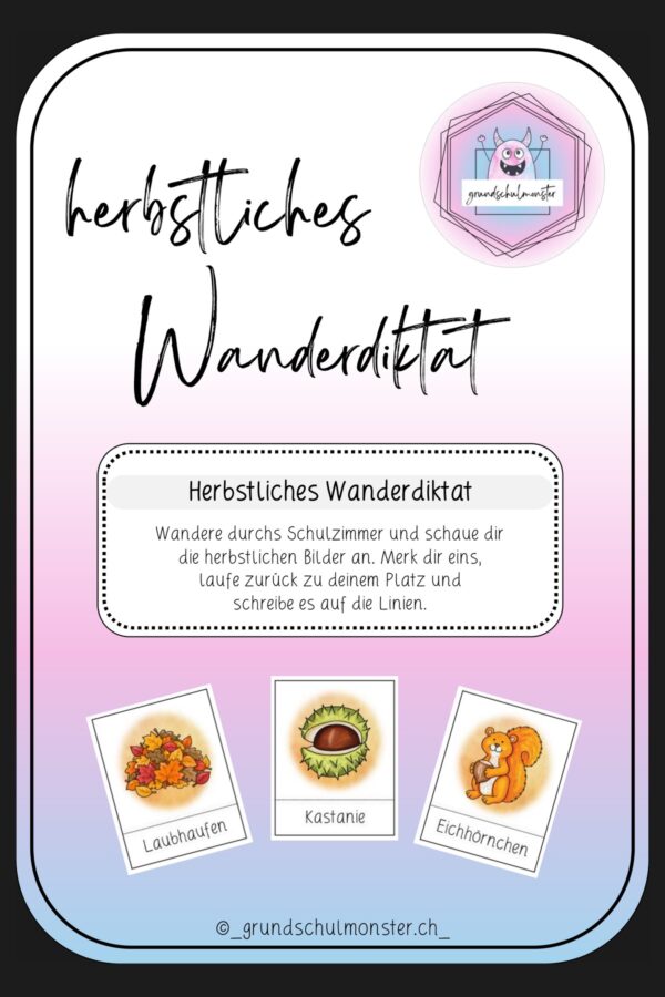 Herbstliches Wanderdiktat - 1. & 2. Klasse