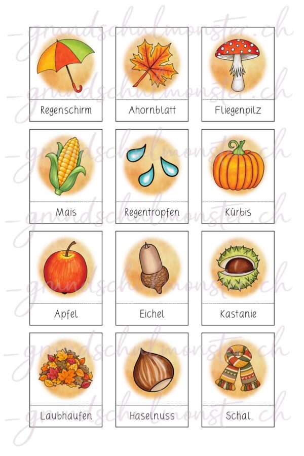 Herbstliches Wanderdiktat - 1. & 2. Klasse