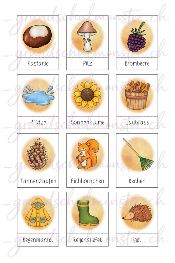 Herbstliches Wanderdiktat - 1. & 2. Klasse