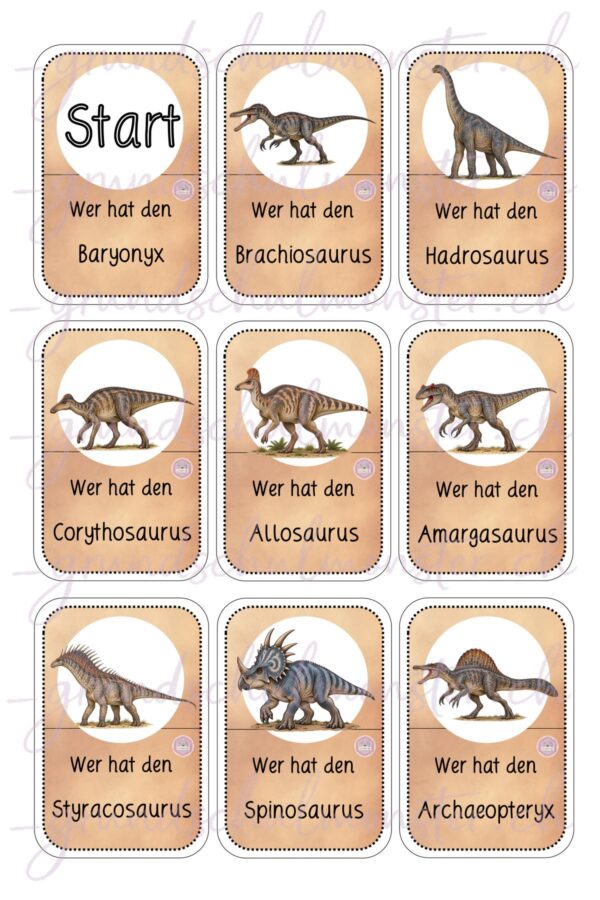 Dinosaurier & Flugsaurier - Spiel "Ich habe, wer hat"