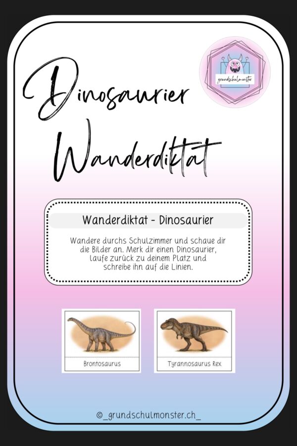 Wanderdiktat_Dinosaurier_seite_1_web Materialpaket Dinosaurier, Flugsaurier & Meeresreptilien