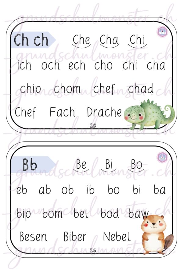 Lesekarten für den Schriftspracherwerb